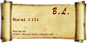 Burai Lili névjegykártya